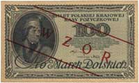 100 marek polskich 15.02.1919, WZÓR, bez oznaczenia serii i numeracji, Miłczak 18, Lucow 313a R7, ..
