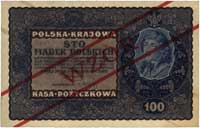 100 marek polskich 23.08.1919, WZÓR, bez perforacji, I seria A 123456, Miłczak 27a, Lucow 382 R5, ..