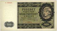 500 złotych 1.03.1940, seria A, Miłczak 98a, bardzo ładne