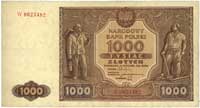 1.000 złotych 15.01.1946, seria W, Miłczak 122d, bardzo ładnie zachowane