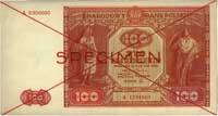 100 złotych 15.05.1946, SPECIMEN, seria A 1234567 i A 8900000, Miłczak 129a
