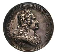 August II- medal pośmiertny 1733, Aw: Popiersie w prawo, w otoku napis, poniżej sygnatura Vestner ..