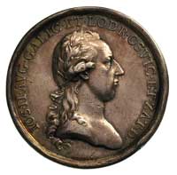 medal sygnowany I.N.WIRT.F. upamiętniający rozbiór Polski, 1782 r, Aw: Popiersie cesarza Józefa II..