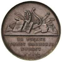 Karol Kurpiński- medal autorstwa C. Baerendta 1819 r, Aw: Popiersie w lewo i napis, Rw: Instrument..