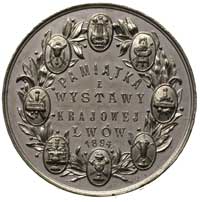 Wystawa Krajowa we Lwowie-medal autorstwa A.Schindlera 1894 r, Aw: Biegnąca kobieta z pionem murar..
