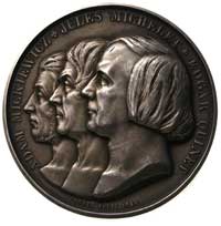 medal- znani profesorowie College de France auturstwa Borrela 1845, Aw: Popiersia Mickiewicza, Mic..