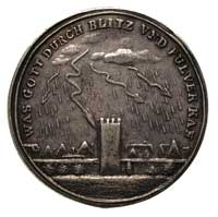 medal 1749, Aw: Widok miasta w burzy i piorun ud
