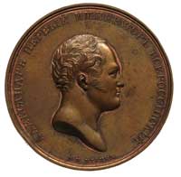 Mikołaj I- medal na otwarcie kolumny na cześć Aleksandra I, 1834, Aw: Popiersie w prawo w otoku na..