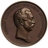 Aleksander II - medal pamiątkowy sejmu fińskiego, 1864, Aw: Popiersie w prawo, poniżej sygn.Lea Ah..