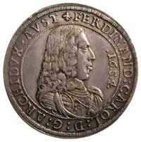 arcyksiążę Ferdynand Karol 1632-1662, talar 1654, Hall, Dav. 3367, Moser-Tursky 513, ładny