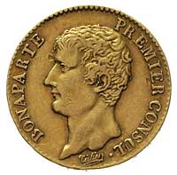 Napoleon Bonaparte - jako konsul 1799-1804, 20 franków AN12 A (1803/4), Fr. 480, Gadoury 1020, zło..