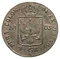 Fryderyk Wilhelm III 1797-1840, 4 grosze srebrne (1/6 talara) 1803 / A, Berlin, Neumann 8