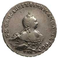 rubel 1754, Petersburg, nowsze popiersie - mała głowa, litery I-M na rewersie, Bitkin 273, Diakov ..