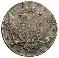 rubel 1774, Petersburg, Bitkin 218, Diakov 306, lekka zielonkawa patyna