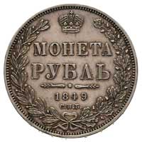 rubel 1849, Petersburg, św. Jerzy w płaszczu, mały order św. Andrzeja, Bitkin 219, ładnie zachowan..