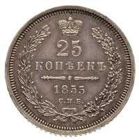 25 kopiejek 1855, Petersburg, Bitkin 53, ładnie zachowane, patyna