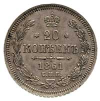 20 kopiejek 1861, Petersburg, litery î-Å, Bitkin 173, patyna
