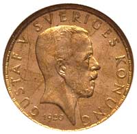 Gustaw V 1907-1950, 5 koron 1920, Sztokholm, Fr. 97, złoto, moneta w pudełku NGC z certyfikatem MS..