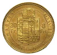 20 franków = 8 forintów 1880 / KB, Krzemnica, Fr. 242, złoto 6.45 g, bardzo ładnie zachowane
