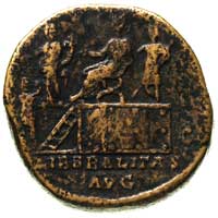 Kommodus (jako August) 177-192, sestercja, Rzym, Aw: Popiersie w wieńcu laurowym w prawo, Rw: Komm..