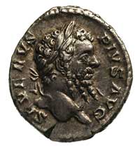 Septymiusz Sewer 193-211, denar, Rzym, Aw: Popiersie w prawo, Rw: Stojący Geniusz, w otoku napis, ..