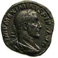 Maksyminus I 235-238, sestercja, Rzym, Aw: Popie