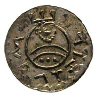 Wratysław II 1054-1061, denar, Aw: Nad podwójnym łukiem popiersie w szerokiej koronie, w otoku nap..