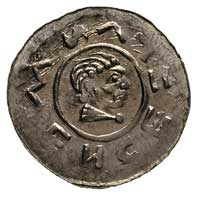 Wratysław II 1054-1061, denar, Aw: Głowa w prawo, w otoku napis WENCEZLVS, Rw: Ręka z kopią, w oto..