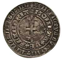 Ludwik von Male 1346-1384, podwójny groot, Aw: Lew z hełmem na łbie i napis w otoku, Rw: Krzyż, w ..
