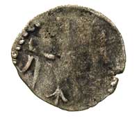 Jadwiga 1386-1399, denar krakowski, Aw: Orzeł, Rw: Herb andegaweński, powyżej litera h, 0.31 g, rz..