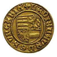 ładysław V 1453-1457, goldgulden, Krzemnica, Aw: Tarcza herbowa i napis w otoku, Rw: Św. ładysław,..