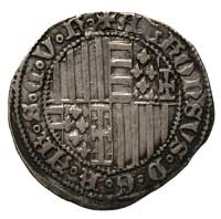 Neapol - Alfons I 1442-1458, carlino d’argento, Aw: Tarcza herbowa i napis w otoku ALFONSVS D G AR..