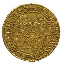 dukat 1584, Gdańsk, typ wcześniejszy bez głowy lwa na ramieniu króla, Kaleniecki s. 62, H-Cz. 9456..