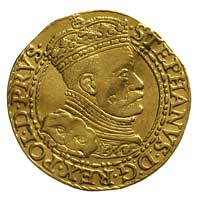 dukat 1586, Gdańsk, Kaleniecki ss. 64-67, H-Cz. 770 R1, T. 25, Fr. 3, złoto 3.40 g, minimalnie gięty