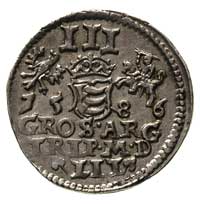 trojak 1586, Wilno, odmiana bez herbu Lis, Ivana