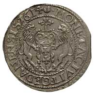 ort 1614, Gdańsk, odmiana z małą cyfrą 4 i kropką za łapą niedźwiedzia, moneta z końca blachy, rza..