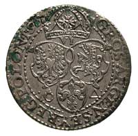 szóstak 1596, Malbork, odmiana napisu SEv, po obu stronach korony dotykają zewnętrznych obwódek