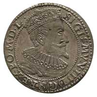 szóstak 1596, Malbork, odmiana napisu SEv, po obu stronach korony nie dotykają zewnętrznych obwódek
