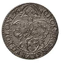 szóstak 1596, Malbork, odmiana napisu SEv, na awersie korona dotyka, a na rewersie nie dotyka zewn..