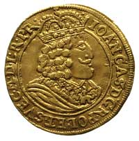 dukat 1659, Toruń, Kaleniecki s 440, H-Cz. 2146 R3, Fr. 60, T. 35, złoto 3.22 g, moneta wybita usz..