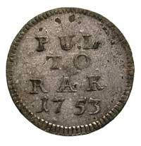 półtorak 1753, Lipsk, Merseb. 1788, wyraźny blask menniczy, rzadko spotykana moneta w tym stanie z..