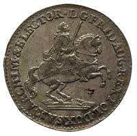 grosz wikariacki 1741, Drezno, Aw: Król na koniu, Rw: Tron, Merseb. 1699, patyna