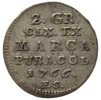 2 grosze srebrne (półzłotek) 1766, Warszawa, odmiana z małą tarczą herbową, Plage 243