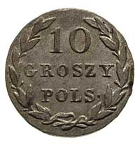 10 groszy 1830, Warszawa, odmiana z literami K - G, Plage 92, Bitkin 1011, patyna
