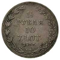 1 1/2 rubla = 10 złotych 1837, Warszawa, Plage 333, Bitkin 1132