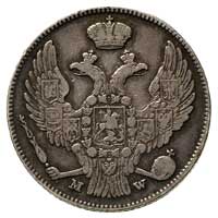 30 kopiejek = 2 złote 1837, Warszawa, ogon Orła nieco krótszy, Plage 376, Bitkin 1155, patyna