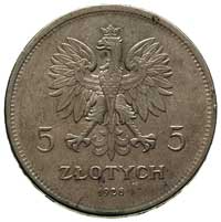 5 złotych 1928, Warszawa, Nike, Parchimowicz 114 a, minimalne rysy w tle, ale bardzo ładne
