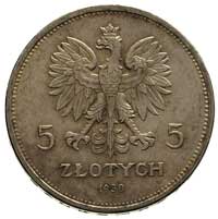 5 złotych 1930, Warszawa, Sztandar, Parchimowicz 115 a, bardzo ładne, delikatna patyna