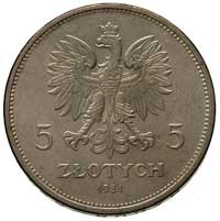 5 złotych 1931, Warszawa, Nike, Parchimowicz 114 d, bardzo ładne, delikatna patyna, rzadkie