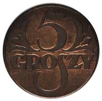 5 groszy 1931, Warszawa, Parchimowicz 103 e, piękna moneta w pudełku f-my GCN z certyfikatem MS 65
